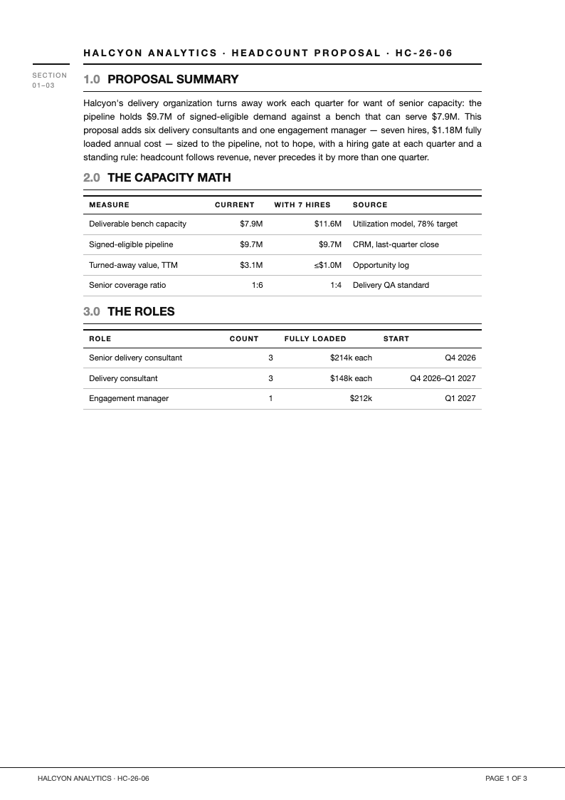 Minimalist grid company proposal